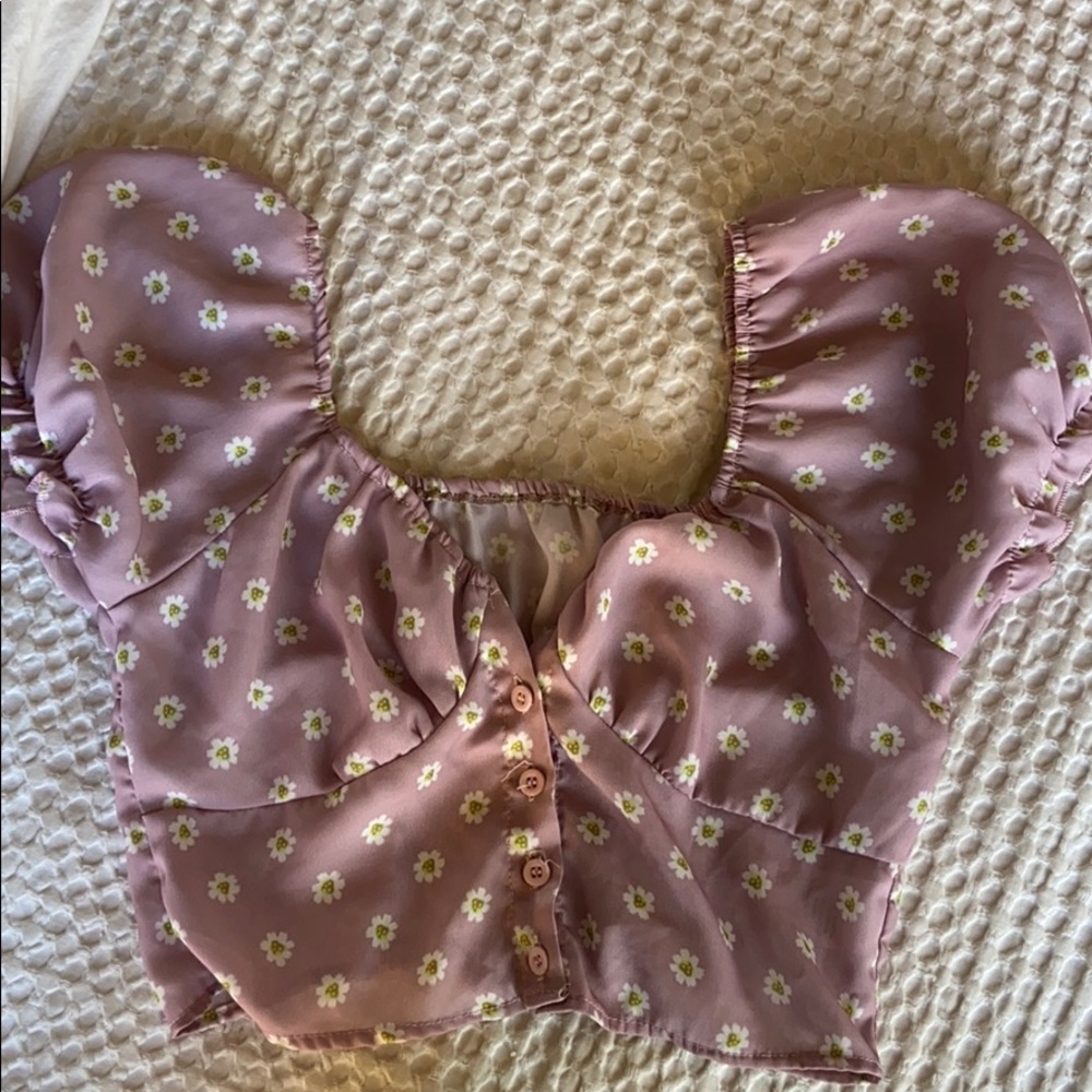 Floral button up top (crop top)